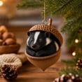 thumbnail image 1 of Clearance! 3D Forest Animal Acorn Ornaments-Cozy Forest Woodland Christmas Ornaments for Christmas Tree & Home Decor (Skunk), 1 of 7