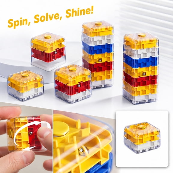 Clearance! 3D Puzzle Rotating Maze - Spatial Brain Teaser for Kids and Adults, Educational Logic Challenge, Fun Problem-Solving Toy, Learning Toys