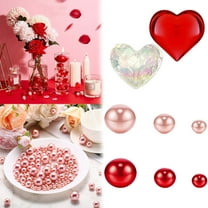 Clearance! 3D Red Acrylic Hearts Baubles for Valentines Day Christmas Decorations Valentines Love Hearts for Table Decoration Nice Vase Jar Filler Craft Accessories for Decorating Boxes A Set Of