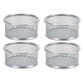 thumbnail image 1 of Clearance Under $4.04! 4PCS Wire Mesh Clip Holder, Round Stackable Organizer Set for Pins & Accessories, Metal, for Desk & Office, (17x9.5x9.5cm, Assorted), 1 of 4