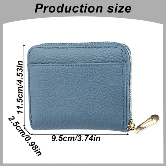 Clearance Under $4.09! 1PC Mini RFID Wallet, Women's Cowhide Leather Card Holder with Zipper Pocket, Leather, for Everyday & Travel, (4.53x3.46x1.1in, Brown)