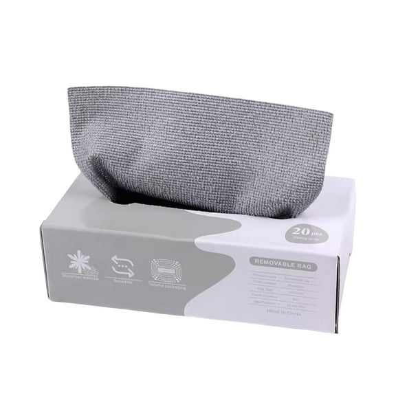 Clearance Under $4, 20 Pack Microfiber Cleaning Cloths, Pull-Out Dispenser Box, Reusable and Absorbent Rags for Kitchen, Car, and Household Cleaning,(A)