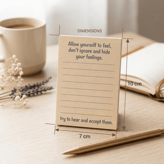Clearance Under $4.49! 1SET Mental Health Sticky Notes, 8-Pack Inspirational Self-Care Memo Pads with Positive Affirmations, Paper, for Daily Wellness, Khaki, One Size