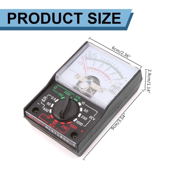 Clearance Under $4.59! 1PC Analog Multimeter, Voltmeter Ammeter Resistance Tester for Electrical Teaching, Plastic, for School & Lab, (9x6x2.9cm, Black)