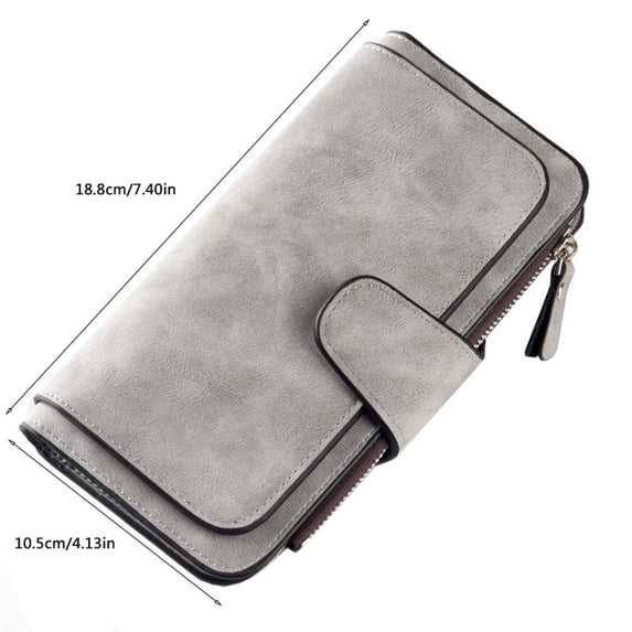 Clearance Under $4.59! 1PC Women's Leather Wallet, Multi-Card Clutch Handbag with Card Holder & Zip, PU Leather, for Everyday & Travel, (One Size, Wine)