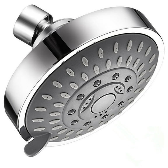 Clearance Under $4.74! 1PC Adjustable Shower Head, 4-Inch 5-Setting High Pressure Shower Spray with Brass Fitting, ABS, for Bathroom, (4 Inch, Silver)