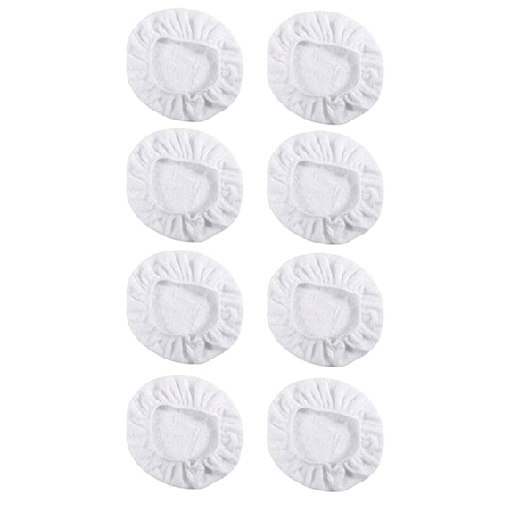 Clearance Under $4, 8 Pack Cotton Terry Polishing Bonnets, Buffing Pad Covers for 5-6 Inch Polishers, Reusable Applicator Pads for Car Waxing and Detailing, Auto Care Supplies, One Size(White)