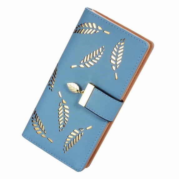 Clearance Under $4.94! 1PC Elegant Clutch Wallet for Women, PU Leather Zippered Card Holder with Multiple Slots, PU, for Shopping & Dating, (19x10x3cm, Blue)