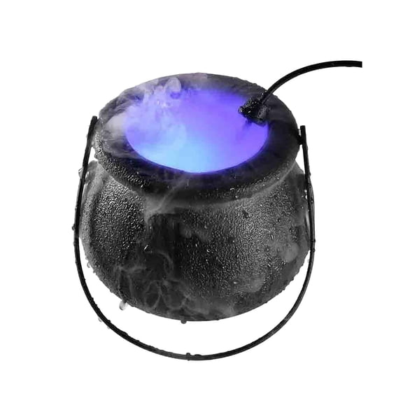 4" Halloween Mist Maker Fogger,Witch Cauldron Kettle with Handle 12 LED Lights Fog Machine Atomizer,Mini Mister Punch Bowl Plastic Cauldron Pot,for Holidays Outdoor Parties Decorations