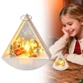 thumbnail image 1 of Clearance Under $4 LED Triangular Flameless Candle Light – 5.1 Inch Battery-Operated Windproof Christmas Lantern for Mantel, Tabletop, Window & Holiday Decor, Style B, 1 of 5