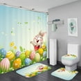 thumbnail image 1 of Clearance!4 Pcs Easter Shower Curtain Set,Shower Curtain with Waterproof Non-Slip Rug,Toilet Lid Cover and Bath Mat,Happy Easter Shower Curtain Sets for Bathroom, 1 of 8