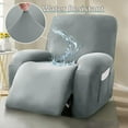 thumbnail image 1 of Clearance! 4-Piece Super Soft Recliner Cover Milk Silk Fitted Recliner Chair Cover Solid Color Recliner Sofa Cover Washable Furniture Protector on Clearance Gray, 1 of 7