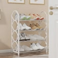 thumbnail image 1 of White Shoe Rack 4 Tier, 16.3x7.3x21.4in Shoe Storage Shelf, Metal Standing Shoe Organizer for Bedroom Entryway Closet, Holds up to 24 Pairs Shoes, 1 of 9