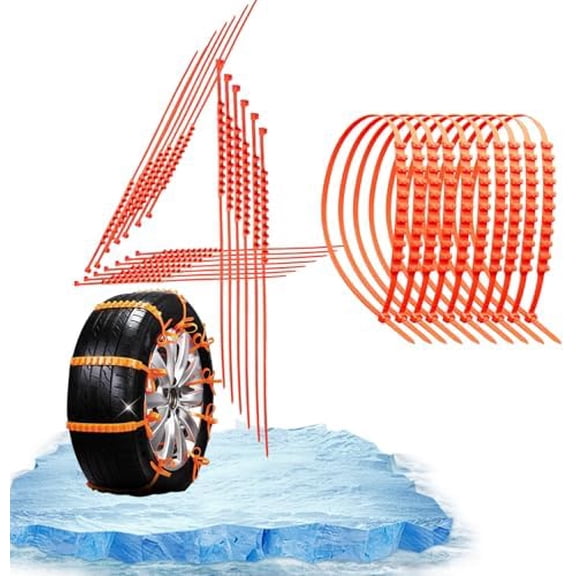 Clearance! 40PCS Reusable Snow Tire Chains, Reusable Anti Snow Chains of Car, Snow Tire Chains, Anti Skid Snow Chains Car Winter Tire Wheels Chain for Car SUV Pickup Trucks Car Snow Chains