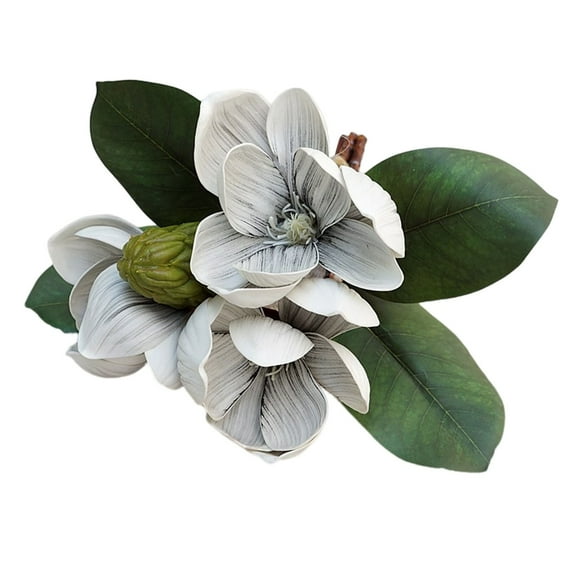 Clearance! 4Pc Artificial Magnolia Flowers,Real Touch Magnolia Bouquet,Silk Magnolias Stems Faux Magnolia Flowers,for Home Indoor Outdoor Decor