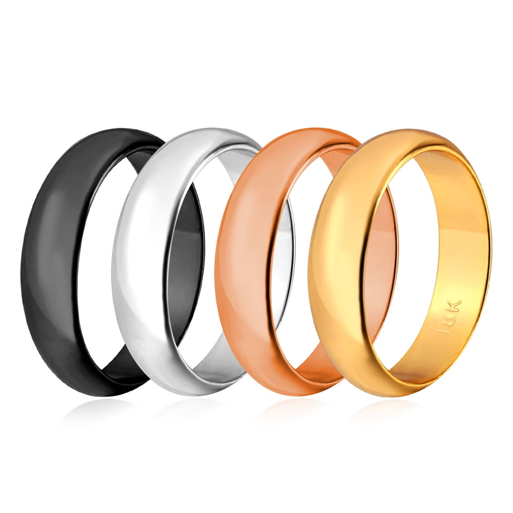 [Clearance]4Pcs Stackable Rings for Women Mom Wife, Non Tarnish Knuckle ...