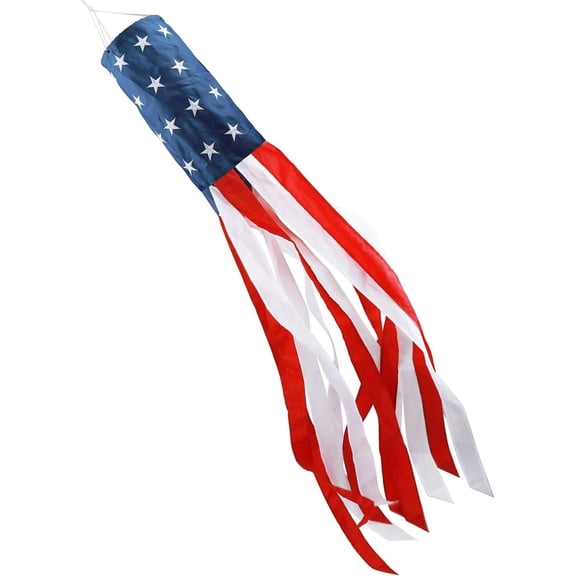 Clearance! 4th of July Decorations American Flag Windsock, 40" Patriotic UV WindSocks for Outdoor, Memorial Day Decor, USA Flag Windsock with Embroidered Stars,Red White and Blue WindSock