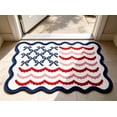 thumbnail image 1 of Clearance! 4th of July USA Bow Flag Bath Rugs, 35"x24" Red White Blue Decorative Bathroom Mat, Independence Day Embroidered Patriotic Lumbar Decor, Gift for Mom Dad Friend Family, 1 of 8