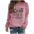 thumbnail image 1 of LEAVINGSUO 2023 Fall Womens Tops Plus Clearance Plus Size Tops Women's Casual Winter Hoodless Long Sleeve Round-Neck Loose Printed Sweatshirts Pink L, 1 of 6