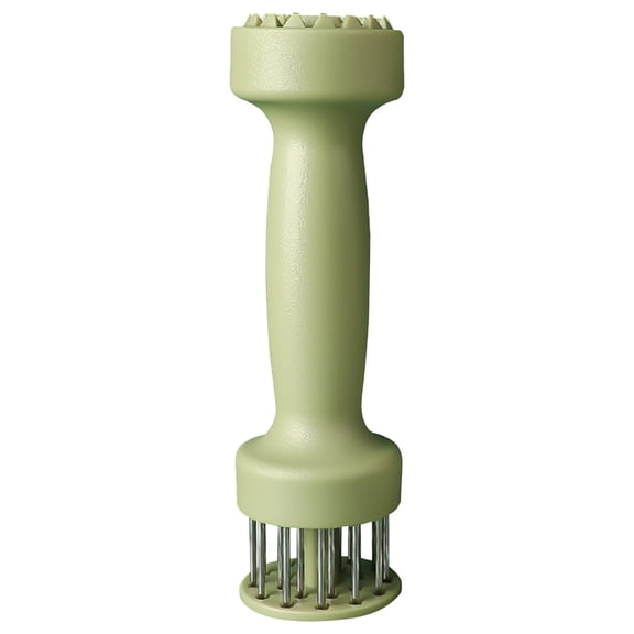 Clearance Under $5, 1 Pack Dual-Sided Meat Tenderizer Tool, 20-Pin Stainless Steel Steak Needle and Mallet, Handheld Tenderizing Pounder for Beef, Chicken, and Pork, 17x5cm (Light Green)