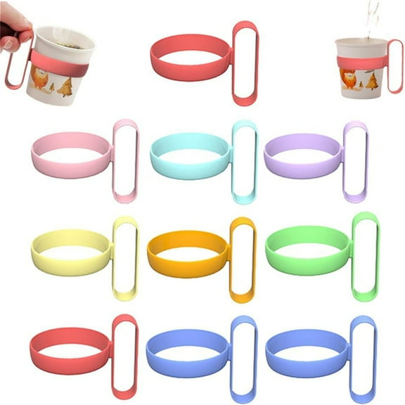 Clearance Under $5 10 PCS Anti Scalding Holder（Random Colors） Disposable Cups Holde Paper Cup Bracket With Handle Fashion Cup Holder Comfortable To Hold S