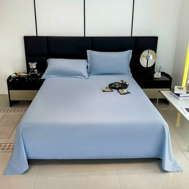 Clearance Under $5! 100% Cotton Sheets King Size Bed Sheets - 500 Thread Count Damask Sheets King Size Soft, Cooling, Sateen Weave Hotel-Quality Machine Washable Bedsheet Sky Blue
