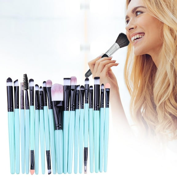 20 Pieces Makeup Brush Set Professional Face Eye Shadow Eyeliner Foundation Blush Lip Makeup Brushes Powder Liquid Cream Cosmetics Blending Brush Tool I