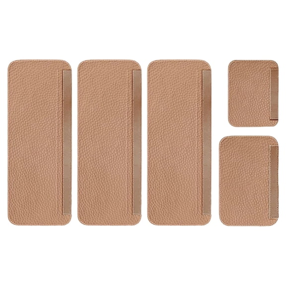 Clearance Under $5.74! 1SET Appliance Handle Covers, 5-Piece Adjustable Sleeves for Refrigerator & Microwave, PU, for Kitchen Protection, (37x14cm, Light Brown)