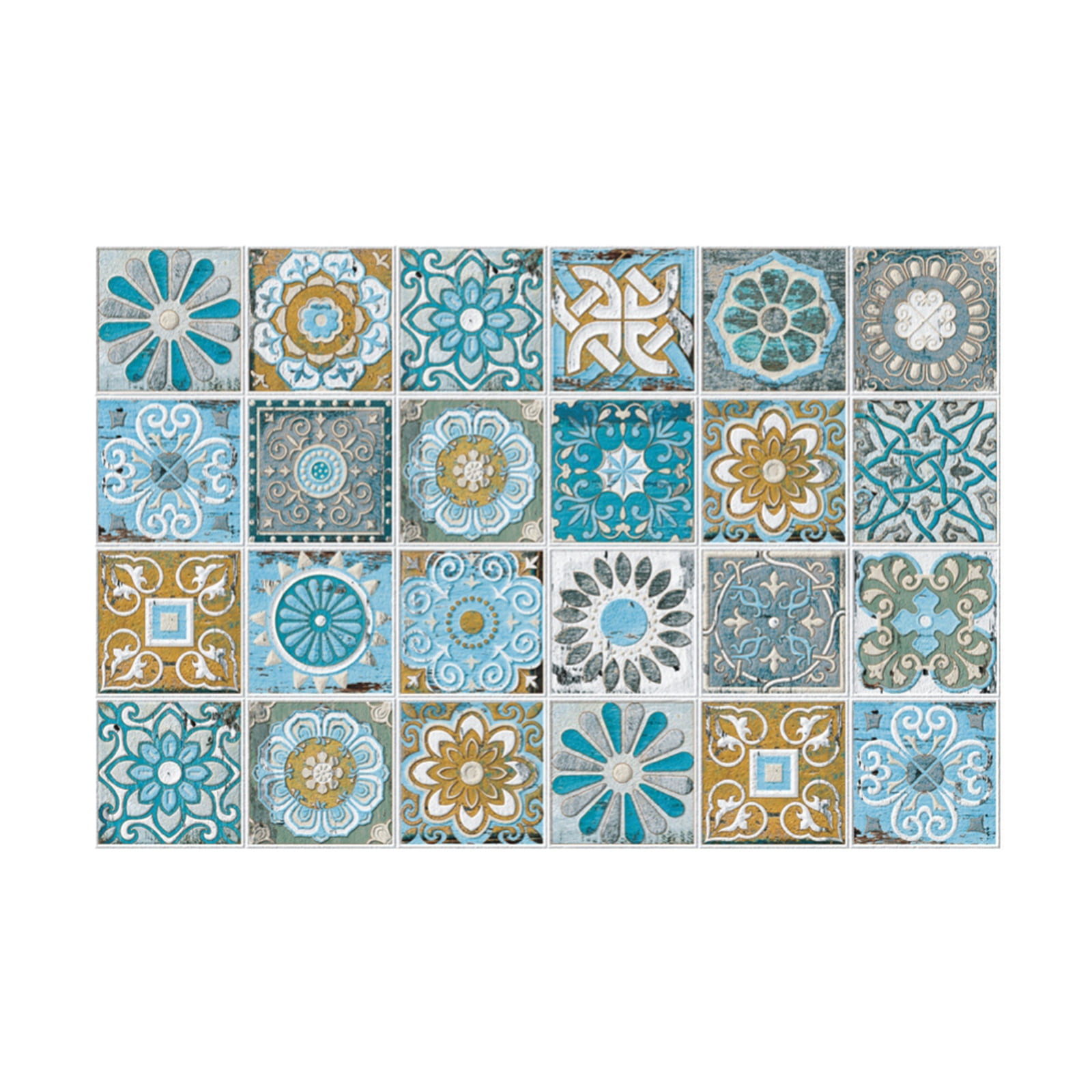Clearance！24pcs Sheets Peel and Stick Backsplash,Multicolor Heat Resistant Premium Peel and Stick Tile Backsplash for Kitchen Bathroom Self Adhesive Wall Tiles Stick 6"*6"