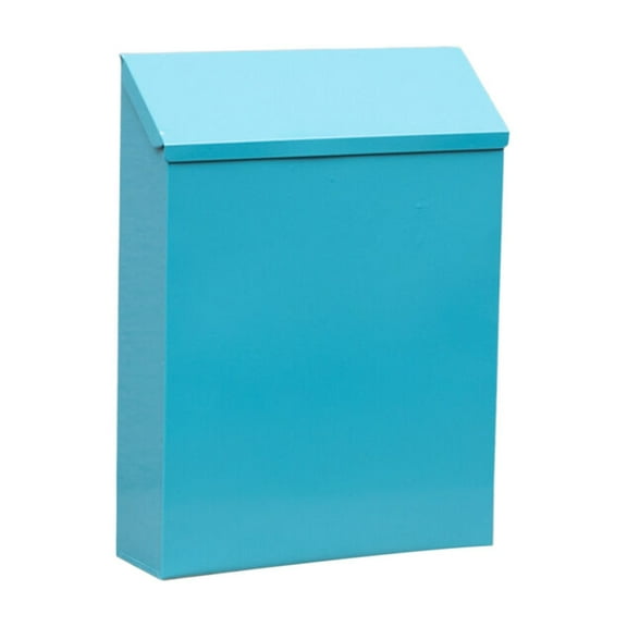 Clearance Under 5$ Aonity Iron Letterbox, Wall Mounted Mailbox Drop Box with Lock Metal Postbox Wall Hanging Mail Box Newspaper Holder Box for Gate Outside House Decor White