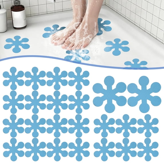 Clearance Under $5 Bathtub Shower Non-Slip Sticker PEVA Waterproof Strong Adhesive Anti-Slip Safety Floor Decals for Bathroom Kitchen Stairs Pool,20PCS,Blue