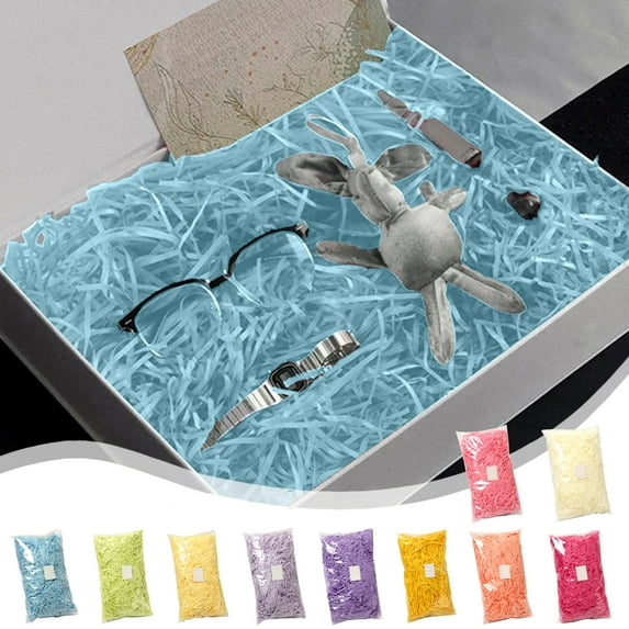 Clearance Under $5 Boovnll 0.22LB Crinkle Paper Filler, Crinkle Cut Paper Shred Filler, Shredded Paper for Gift Baskets, Wrapping Filling, Anniversaries, Wedding, Birthdays, Crinkle Paper