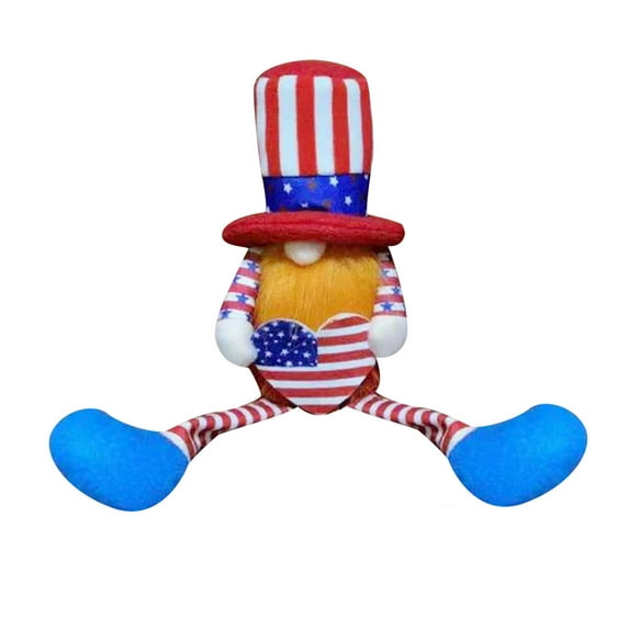 Clearance Under $5 Boovnll 4th of July Patriotic Gnomes Decorations, Cute Handmade Plush Swedish Tomte Gnomes Ornaments for Memorial Day Gifts, Patriotic Party Decor, 4th of July Decorations