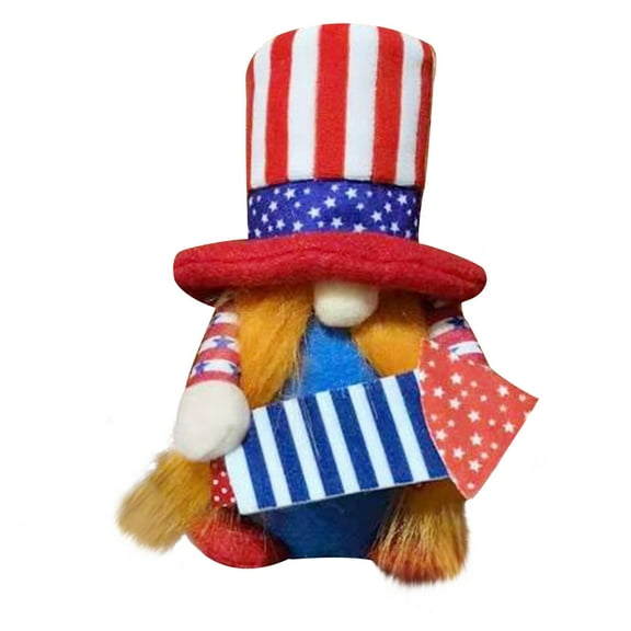 Clearance Under $5 Boovnll 4th of July Patriotic Gnomes Decorations, Cute Handmade Plush Swedish Tomte Gnomes Ornaments for Memorial Day Gifts, Patriotic Party Decor, 4th of July Decorations