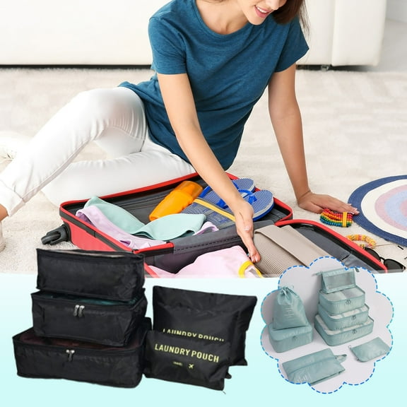 Clearance Under $5 Boovnll 6 Set Packing Cubes for Travel, Multi-Functional Sorting Packages, Suitcase Organizer Compression Packing Cubes for Travel Luggage & Accessories, Packing Cubes