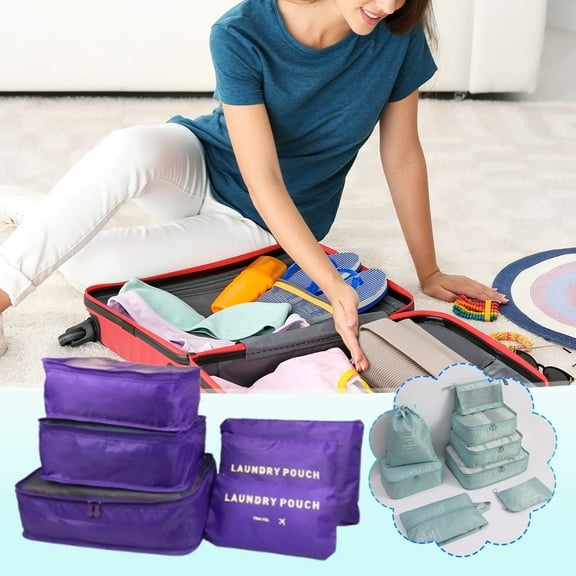 Clearance Under $5 Boovnll 6 Set Packing Cubes for Travel, Multi-Functional Sorting Packages, Suitcase Organizer Compression Packing Cubes for Travel Luggage & Accessories, Packing Cubes