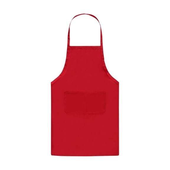 Clearance Under $5 Boovnll Aprons for Women with Pockets, Unisex Adjustable Waterproof Aprons for Cooking 2 Pockets Chef Apron for Kitchen Cooking, Baking, Grilling, Working, Apron (Red)