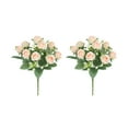 thumbnail image 1 of Clearance Under $5 Boovnll Artificial Flowers, 2Pcs Fake Rose Bouquet UV Resistant Silk Flowers, Lifelike Bouquet, No Fade, Fake Flowers for Wedding, Party, DIY Tables Centerpiece Decor, Fake Flowers, 1 of 5