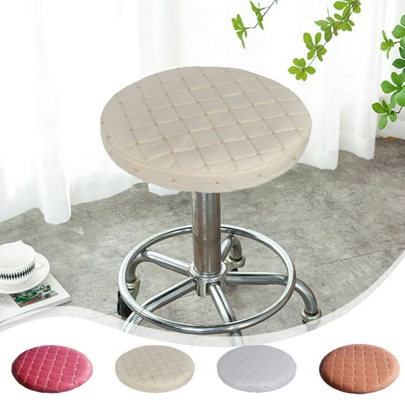 Clearance Under $5 Boovnll Bar Stool Covers, 12-14" Round Waterproof Washable Stool Covers Round with Elastic Bands Reusable Non Slip for Home, Kitchen, Bar Round Chair Covers