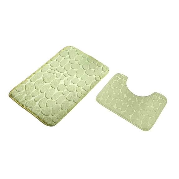Clearance Under $5 Boovnll Bathroom Rugs Set 2 Piece, Super Absorbent & Soft Non-Slip Velvet Toilet Rug & Bath Mat, Quickly Dry Thicken Bath Mats for Bathroom, Kitchen, Door Mat, Bathroom Mat