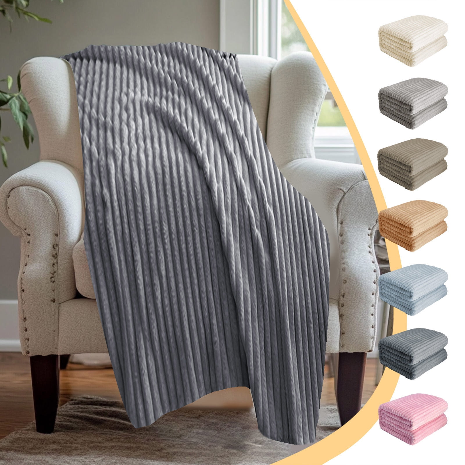 Solid Rabbit Wool Bedcover Sofa Blanket