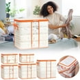 thumbnail image 1 of Clearance Under $5 Boovnll Clothes Storage Bins with Lids 40L Large Capacity Transparent Storage Bags with Reinforced Handles & Zipper for Blankets, Comforters, Clothes, Storage and Organization, 1 of 3