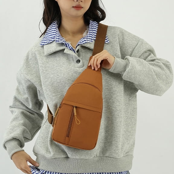 Clearance Under $5 Boovnll Crossbody Bag, Large Capacity Fashion Multifunctional Chest Bag with Earphone Hole, Sling Bag for Men Women Outdoor Travel, Camping, Hiking, Trip, Backpack, Sling Bag