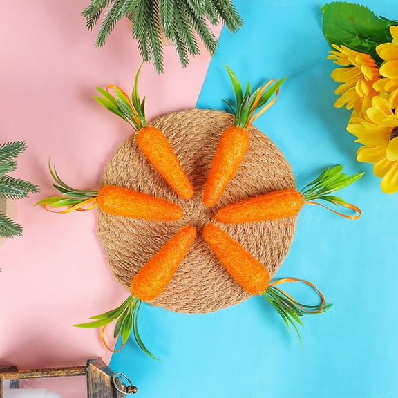 Clearance Under $5 Boovnll Easter Carrots, 6Pcs 5" Mini Spring Foam Artificial Carrots Fall Harvest Thanksgiving, Carrot Decor for Easter Home Kitchen DIY Party Decor, Easter Decorations