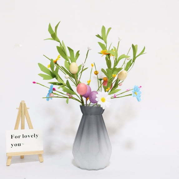 Clearance Under $5 Boovnll Easter Eggs Stems, Simulated Leaf & Eggs Artificial Eggs Flowers Easter Decorations for Table Easter Decor for Easter Kitchen Dining Table Centerpiece, Easter Decorations