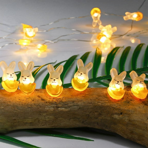 Clearance Under $5 Boovnll Easter Lights, 10Ft 30 LED Easter Bunny & Carrot Battery Power Easter Lights String with Remote Control for Home Table, Wreaths, Mantels, Party Decor, Easter Decorations