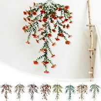 Clearance Under $5 Boovnll Hanging Flowers, Artificial Hanging Plants, Lifelike Flowers, No Fade, UV Resistant, Artificial Flowers for Indoor/ Outdoor Wedding, Party, DIY Tables Decor, Fake Flowers