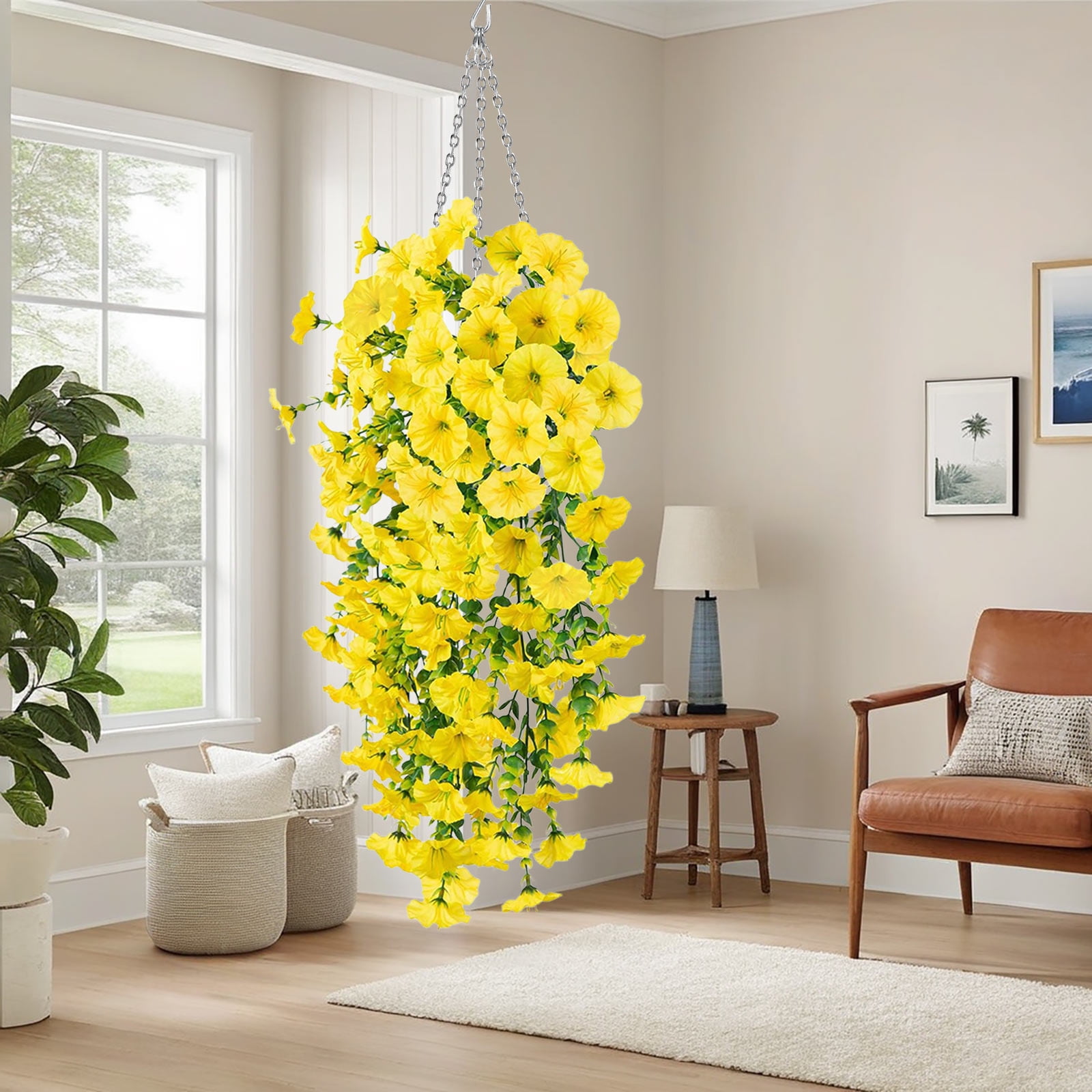 Clearance Under $5 Boovnll Hanging Flowers, Artificial Ipomoea Nil Hanging Plants, Lifelike Flowers, No Fade, Artificial Flowers for Indoor/ Outdoor Wedding, Party, DIY Tables Decor, Fake Flowers