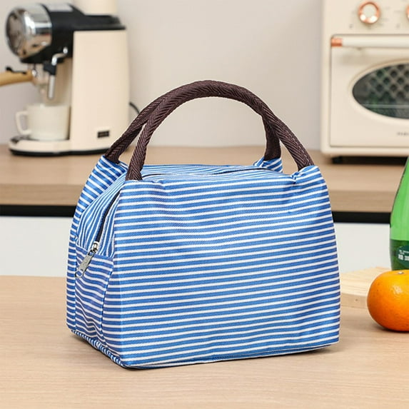 Clearance Under $5 Boovnll Lunch Box, Reusable Portable Stripe Heat Insulation & Leakproof Lunch Box for Women Men, Cooler Bag for Home, Office, Work Lunch Bag, Picnics, Lunch Box for Men Women