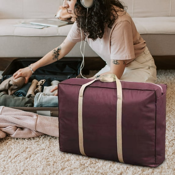 Clearance Under $5 Boovnll Moving Bags, Extra Large Capacity Foldable Portable Heavy-Duty Storage Bags with Zippers & Handles for Home, Dormitory, Travel, Clothes, Comforters, Storage and Organization